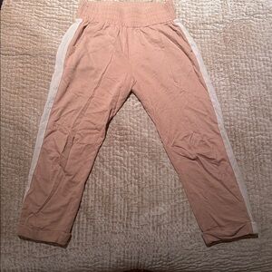 Acacia Casual pink Tan Jogger Pants with White Stripes